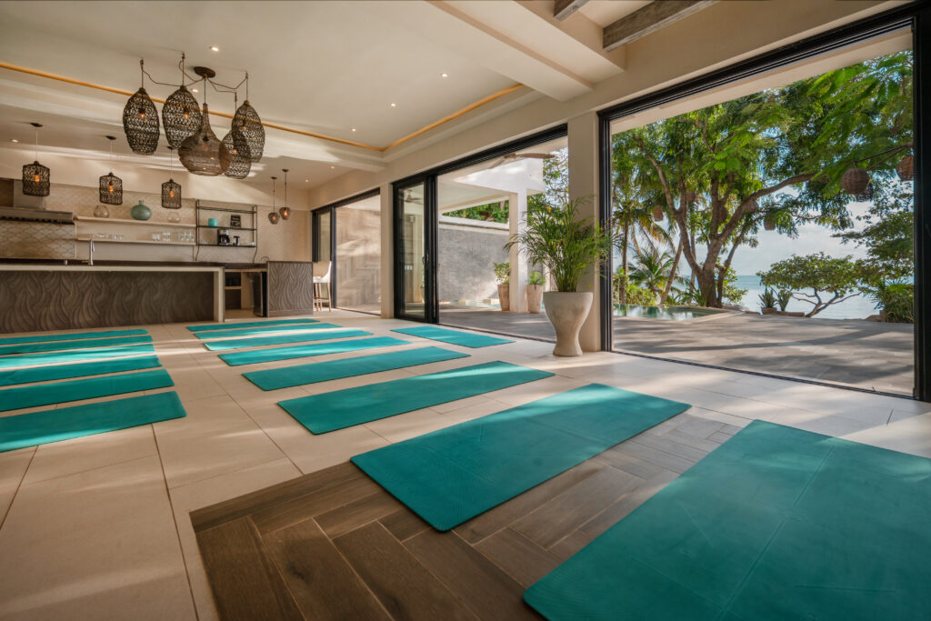 Indoor yoga space at Casa Lola, Isla Mujeres