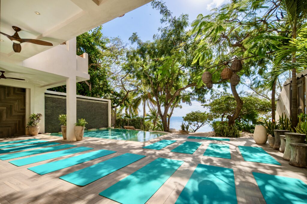 Yoga on the terrace at Casa Lola, Isla Mujeres