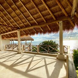 Palapa terrace with ocean view — Casa Coco, Isla Mujeres, Mexico
