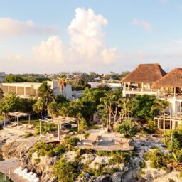 Aerial view of the rocky coastline and villa — Casa Coco, Isla Mujeres, Mexico