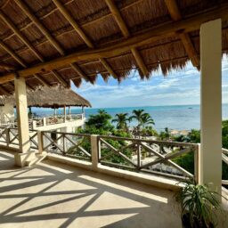 Palapa terrace with ocean view — Casa Coco, Isla Mujeres, Mexico