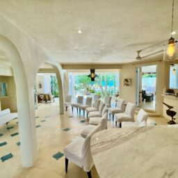 Dining area with arched columns — Casa Coco, Isla Mujeres, Mexico