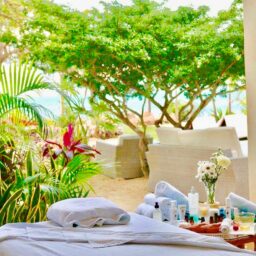 Spa massage area in the garden — Casa Coco, Isla Mujeres, Mexico