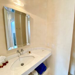 Bathroom vanity with mirror — Casa Coco, Isla Mujeres, Mexico