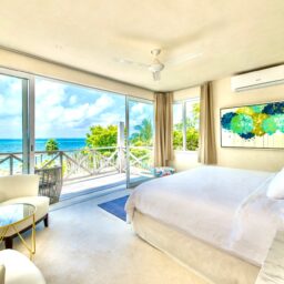 Bedroom with ocean-view balcony — Casa Coco, Isla Mujeres, Mexico