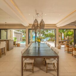 Dining area open to the pool — Casa Lola, Isla Mujeres, Mexico