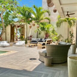 Courtyard lounge with plunge pool — Casa Lola, Isla Mujeres, Mexico