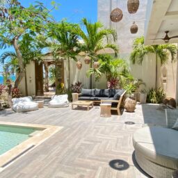 Courtyard lounge with plunge pool — Casa Lola, Isla Mujeres, Mexico