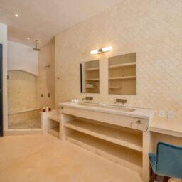 Bathroom with double vanity — Casa Lola, Isla Mujeres, Mexico