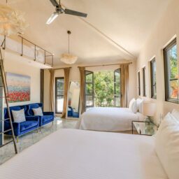 Bedroom with sitting area and loft — Casa Lola, Isla Mujeres, Mexico
