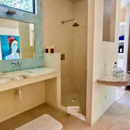 Bathroom with walk-in shower — Villa Encantada, Isla Mujeres, Mexico