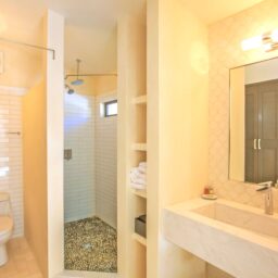 Bathroom with walk-in shower — Villa Encantada, Isla Mujeres, Mexico